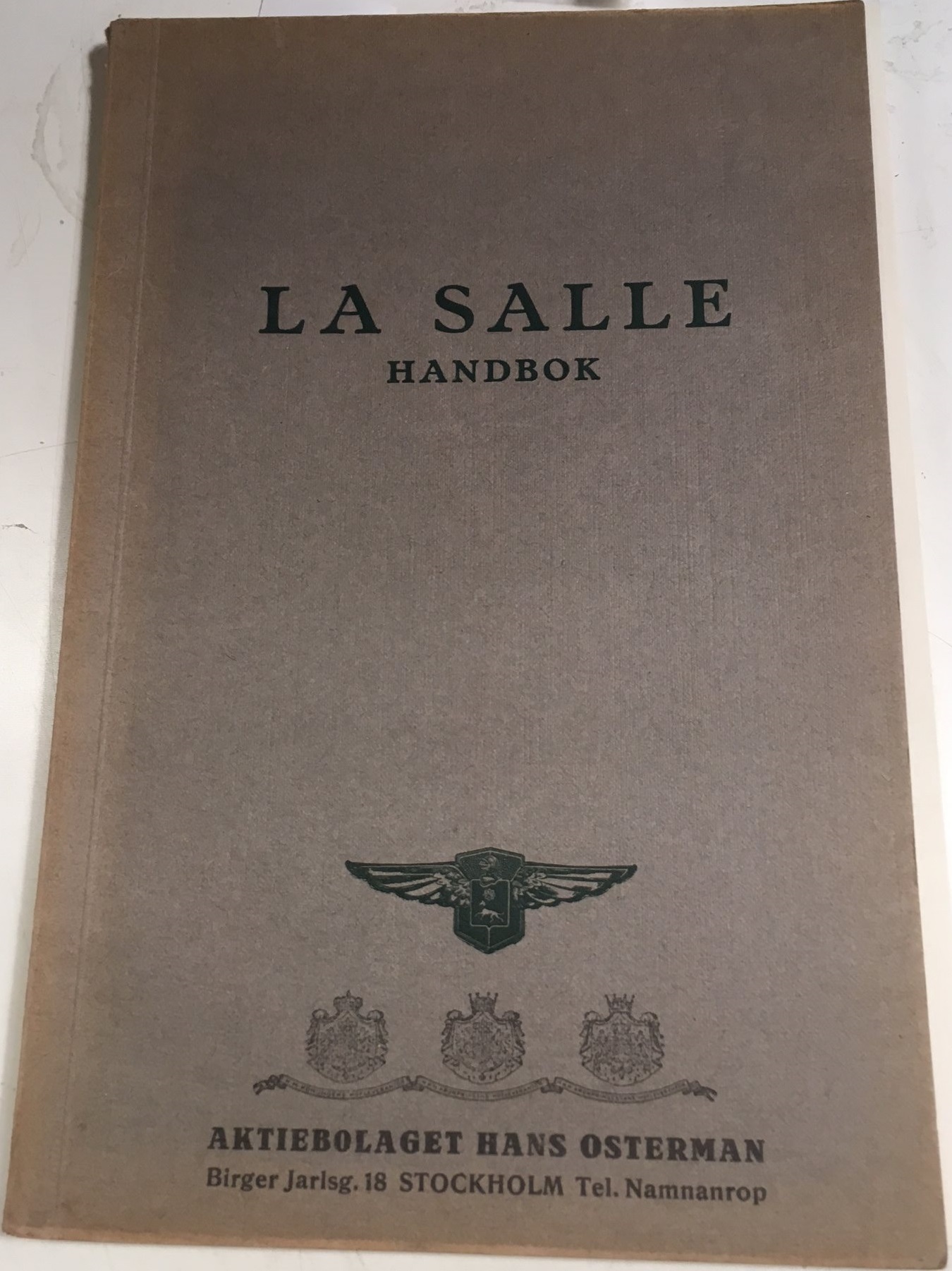 1928-29 La Salle Handbok svensk original