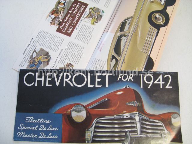 1942 Chevrolet Försäljningsbroschyr Fleetline, Special De Luxe, Master Deluxe