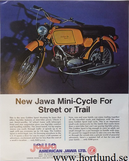 1972 Jawa Golden Sport Mustang typ M23 broschyr