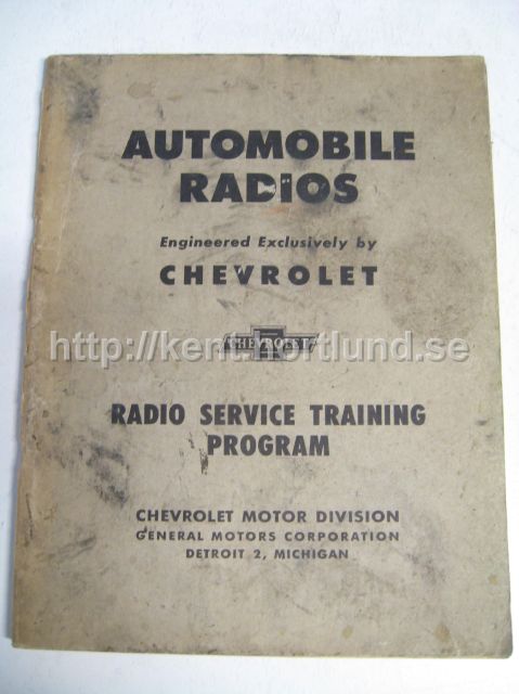 1946 Chevrolet Automobile Radios Radio Service Training Program