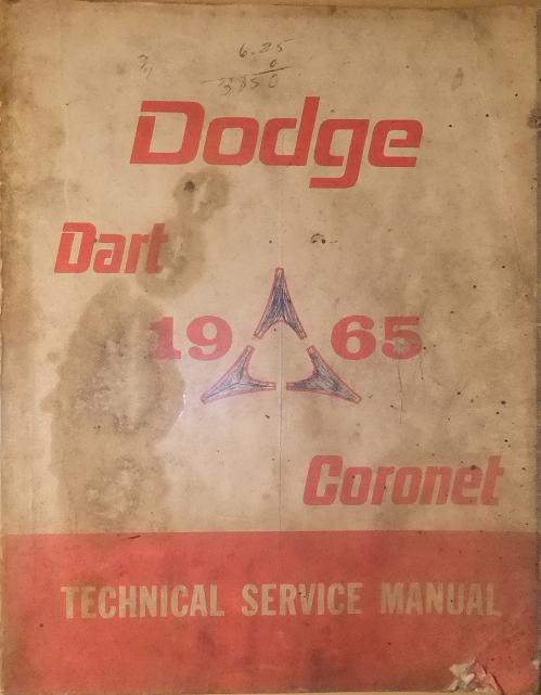1965 Dodge Dart & Coronet Technical Service Manual original
