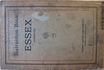 1927 Essex Super-Six Instruction Book