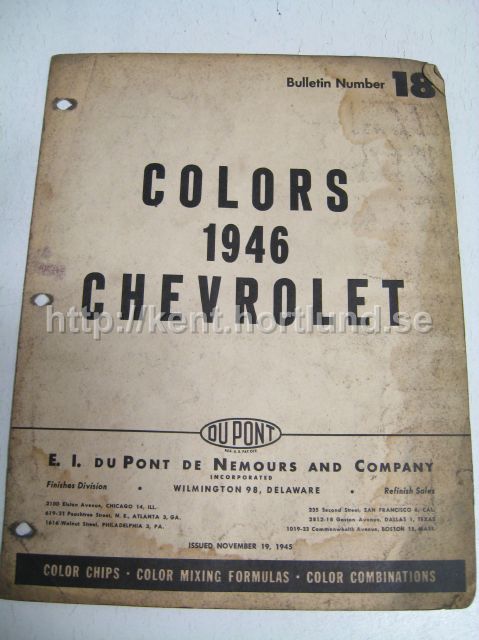 1946 Chevrolet Lackprover Du Pont Bulletin No.18