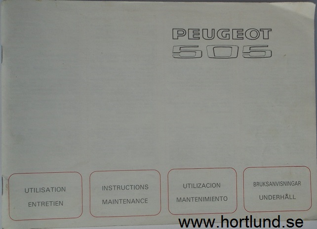 1980-tal Peugeot 505  Instruktionsbok