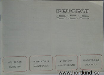 1980-tal Peugeot 505  Instruktionsbok