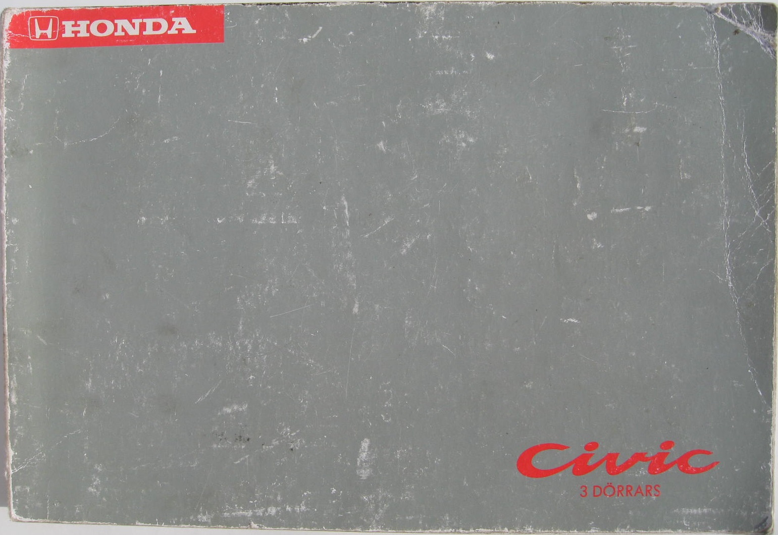 1992 Honda Civic 3-dörrars Instruktionsbok