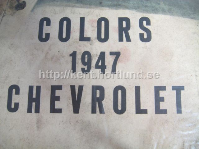 1947 Chevrolet Lackprover Du pont Fuktskadad