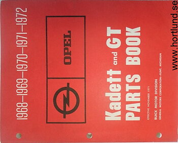 1968-1972 Opel Kadett & GT Parts Book, Nov. 1971