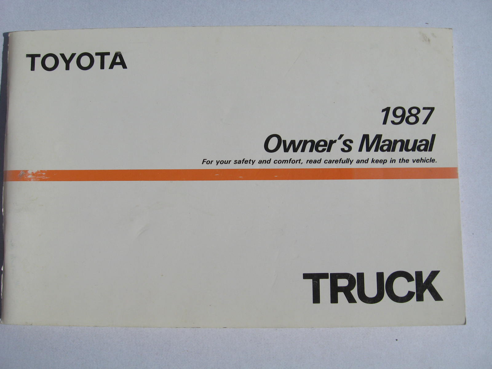1987 Toyota Truck Owner's Manual