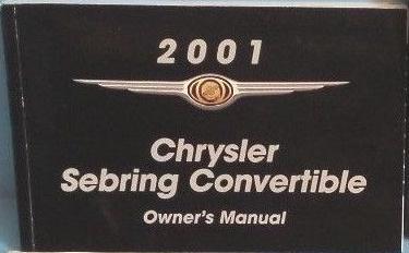 2001 Chrysler Sebring Convertible Owner's Manual