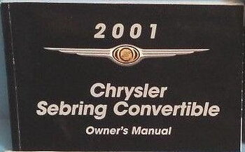 2001 Chrysler Sebring Convertible Owner's Manual