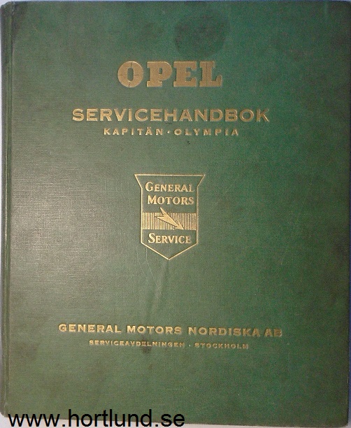 1947 - 1953 Opel Kapitän-Olympia Servicehandbok på svenska