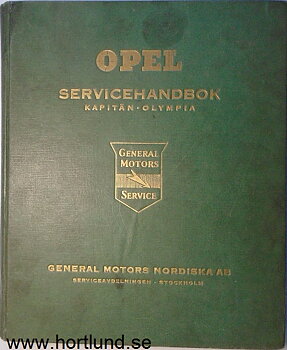 1947 - 1953 Opel Kapitän-Olympia Servicehandbok på svenska