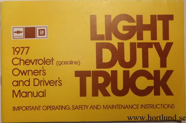 1977 Chevrolet Light Duty Truck Owners Manual