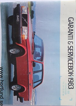 1983 Volvo Garanti & Servicebok Personvagnar