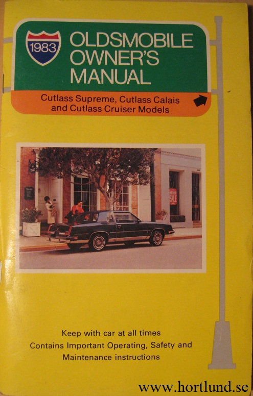 1983 Oldsmobile Cutlass Supreme, Cutlass Calais and Cutlass Cruiser Owner's Manual