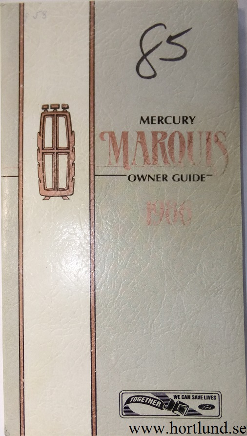 1986 Mercury Marquis Owner Guide