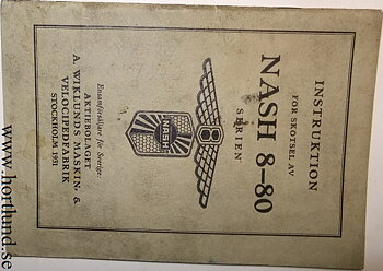 1931 Nash 8-80 Serien Instruktionsbok svensk