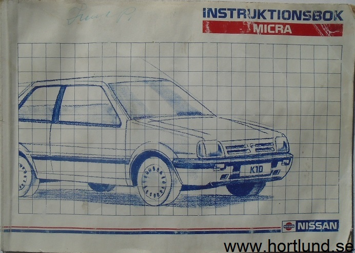 1990 Nissan Micra Instruktionsbok K10-serien