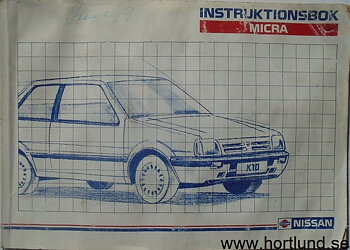 1990 Nissan Micra Instruktionsbok K10-serien