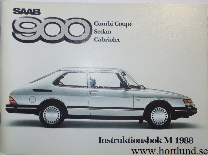 1988 SAAB 900 Instruktionsbok