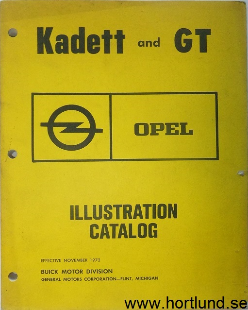 1964-1973 Opel Kadett and GT Illustration Catalog, Nov. -72