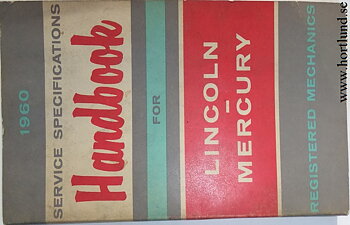 1960 Mercury Edsel Lincoln Service Specifications Handbook