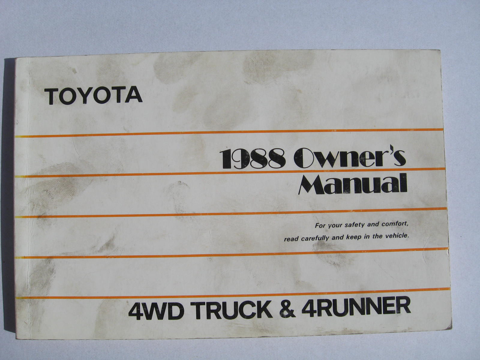1988 Toyota 4WD Truck & 4 Runner Owner's Manual