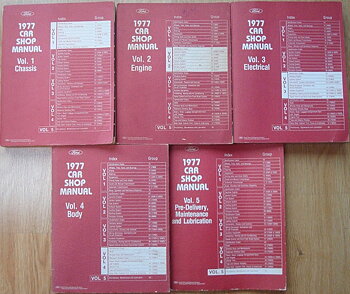 1977 Ford, Cougar,  Mustang, Thunderbird, Pinto, Bobcat, Maveric, Comet, Granada, Monarch, LTD II, Mercury och Lincoln Shop Manual