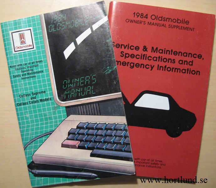 1984 Oldsmobile Cutlass Supreme and Cutlass Calais Owner's Manual