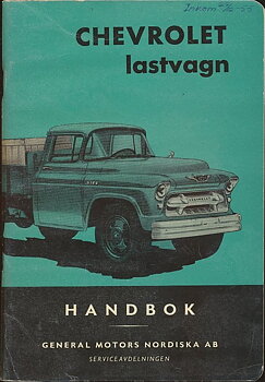 1955 Chevrolet Lastvagn handbok Svensk Original