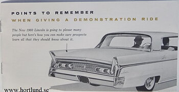 1960 Lincoln Points to Remember...