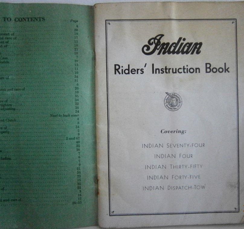1948 Indian Riders Instruction Book alla modeller - 2