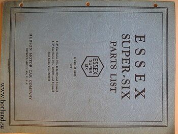 1931 Essex Super-Six Body Parts List 113" o 119" wb