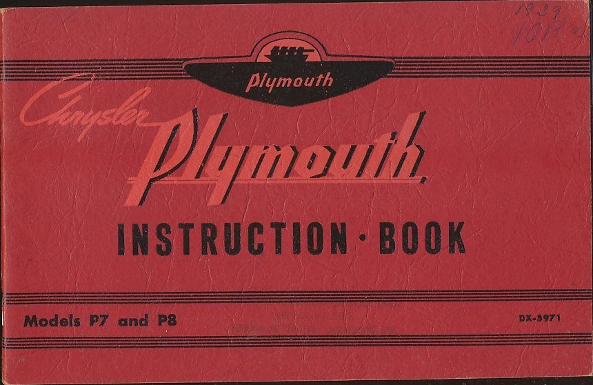 1939 Plymouth Instruction Book