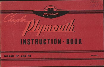 1939 Plymouth Instruction Book
