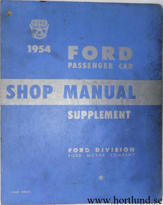 1954 Ford car Shop Manual supplement