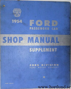 1954 Ford car Shop Manual supplement