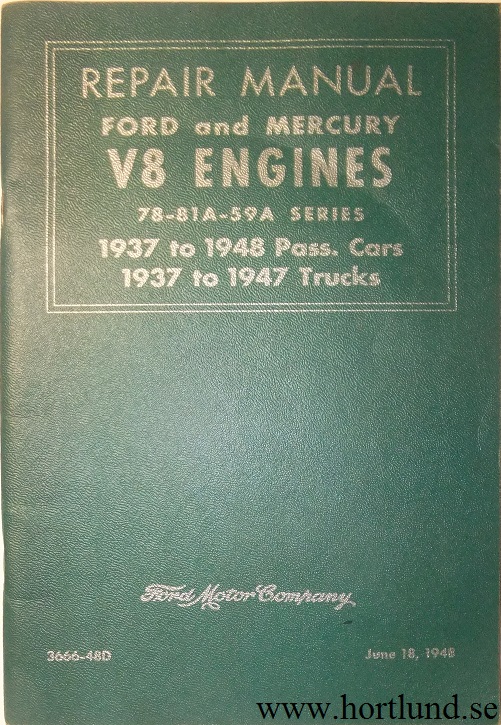 1937 - 1948 Ford & Mercury V8 Engines Repair Manual