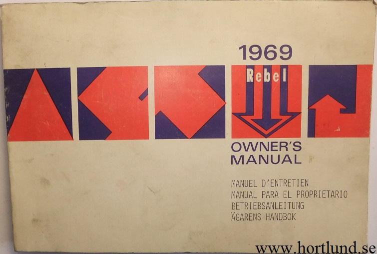 1969 AMC Rebel Owner's Manual svensk