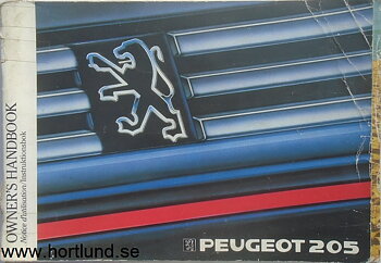 1989 Peugeot 205 Instruktionsbok