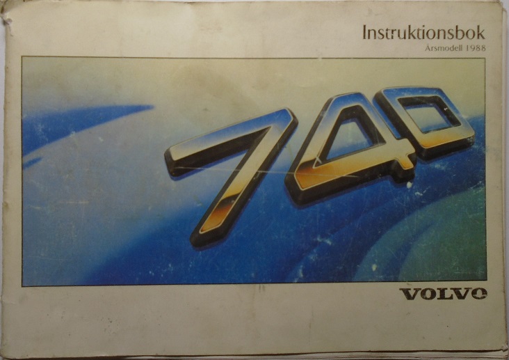 1988 Volvo 740 Instruktionsbok