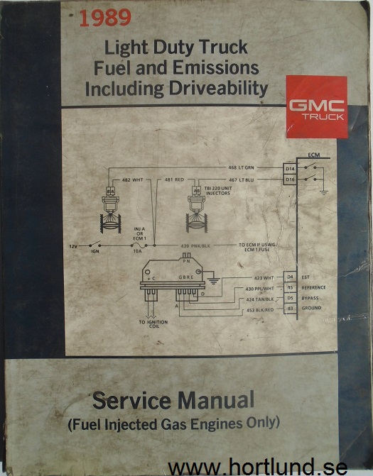 1989 GMC Light Duty Trucks Service Manual Fuel and Emissions Including Driveability