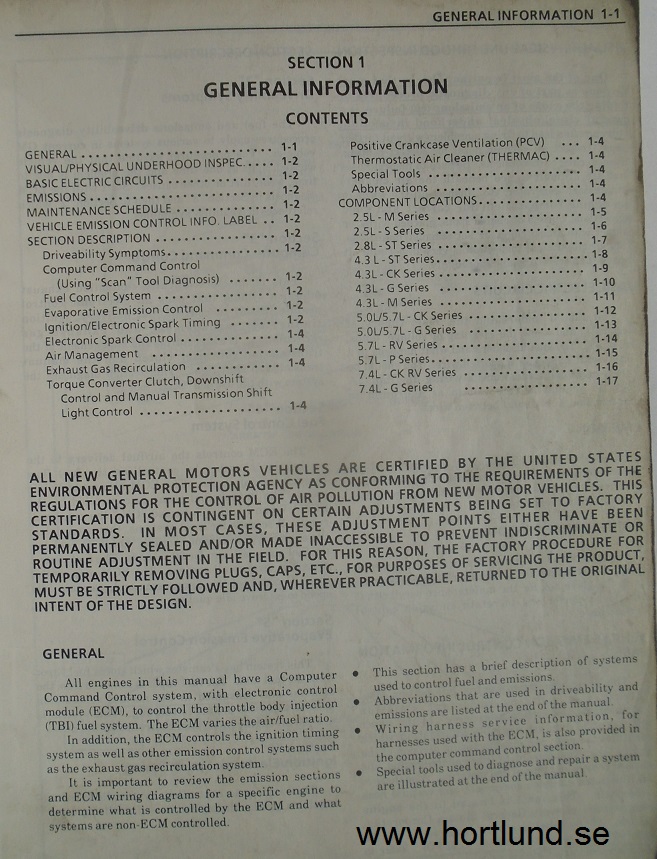 1989 GMC Light Duty Trucks Service Manual Fuel and Emissions Including Driveability - 2