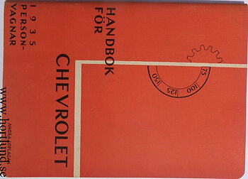 1935 Chevrolet Personvagnar Instruktionsbok svensk