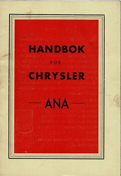 1946-1947 Chrysler Handbok svensk