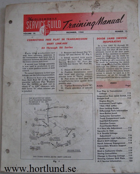 1965 Oldsmobile Service Guild Training Manual December 1964 