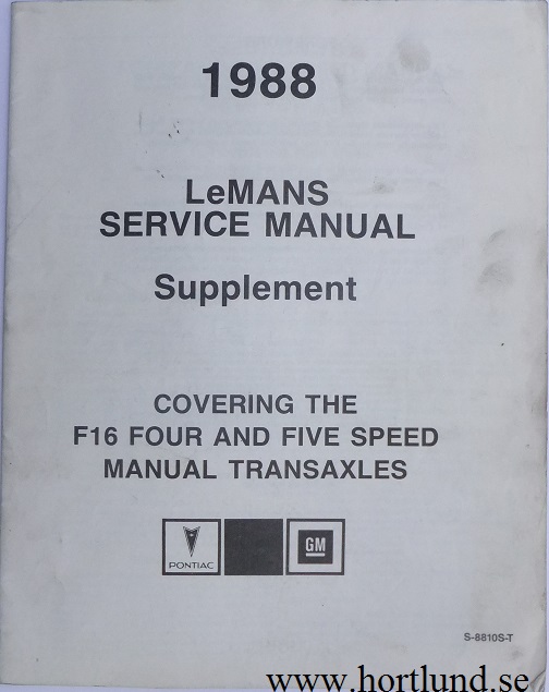 1988 Pontiac Le Mans Service Manual - 2