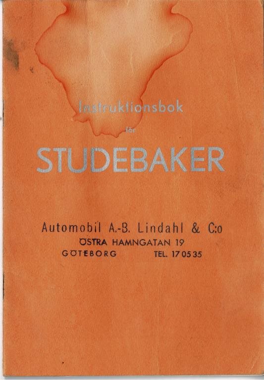 1956 Studebaker instruktionsbok svensk