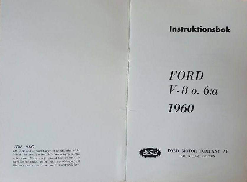 1960 Ford Instruktionsbok svensk - 2
